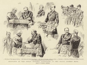 Sketches at the Great Masonic gathering at the Royal Albert Hall by Herbert Johnson